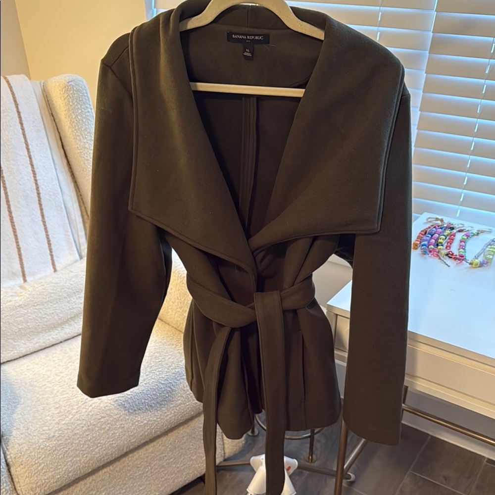 Banana Republic Olive Trench Coat with Belt